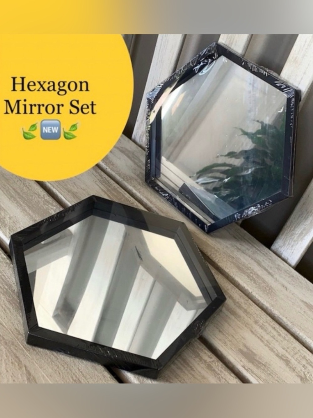 Hexagon Mirror Set (Black) 🪞🆕🪞
